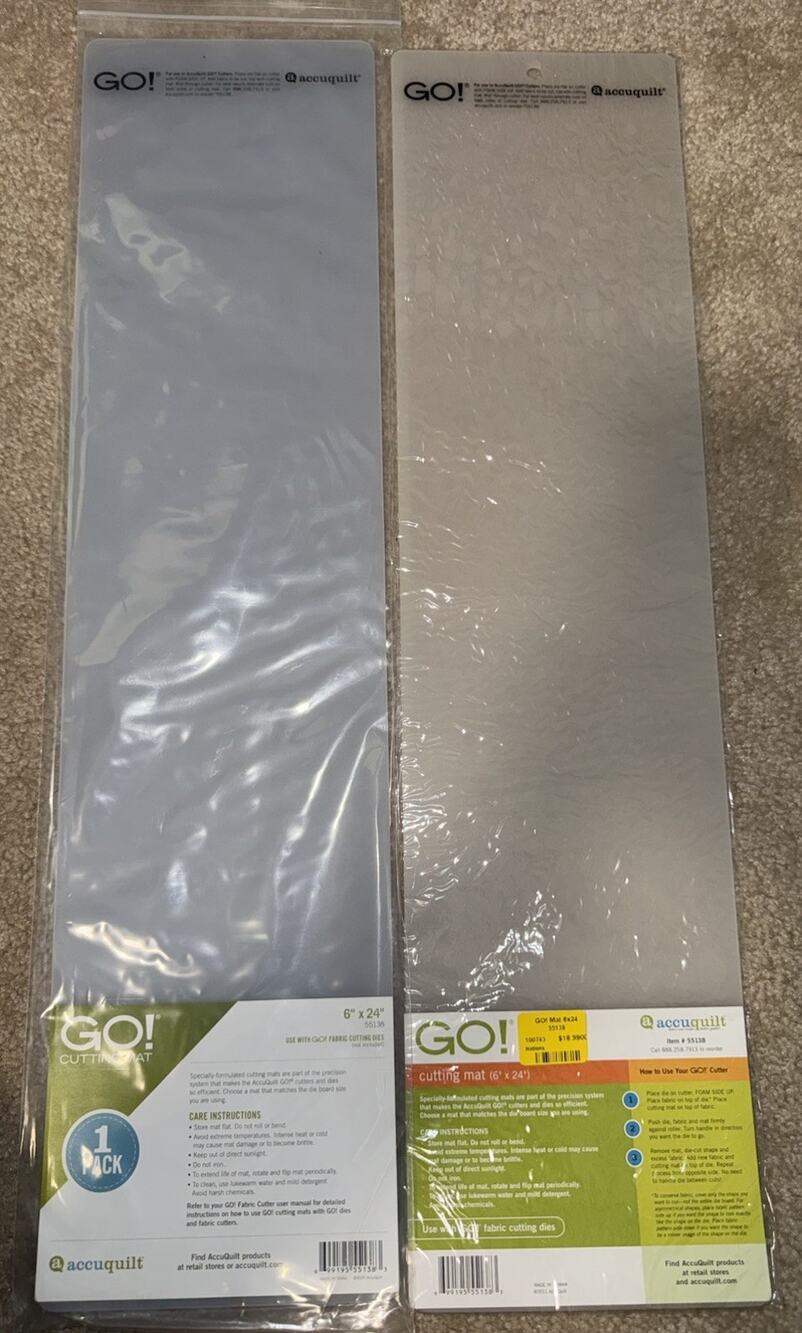 AccuQuilt GO! Cutting Mat 6” x 24” #55138 Lot of 2 NEW Sealed Quilting
